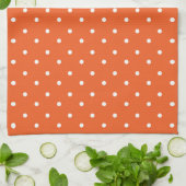 Seamless  bright orange background polka dot geschirrtuch (Gefaltet)