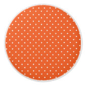 Seamless  bright orange background polka dot keramikknauf (Vorderseite)