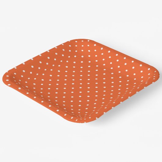 Seamless  bright orange background polka dot pappteller (Gewinkelt)