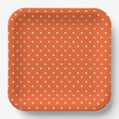 Seamless  bright orange background polka dot pappteller (Vorderseite)