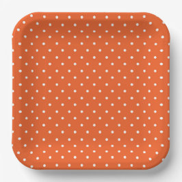 Seamless  bright orange background polka dot pappteller