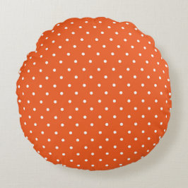 Seamless  bright orange background polka dot rundes kissen