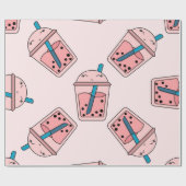 Seamless bright pattern bubble tea fruit summer dr geschenkpapier (Flach)