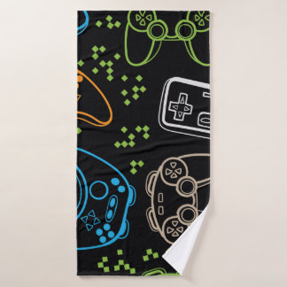 Seamless bright pattern with joysticks. Gaming Coo Badehandtuch