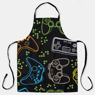 Seamless bright pattern with joysticks. gaming coo schürze