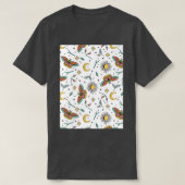 Seamless Celestial Pattern Celestial Moth Pattern T-Shirt (Design vorne)