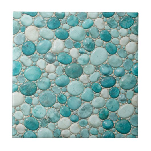 Seamless Ceramic Tile – Realistic 3D Pebble Design Fliese (Vorderseite)