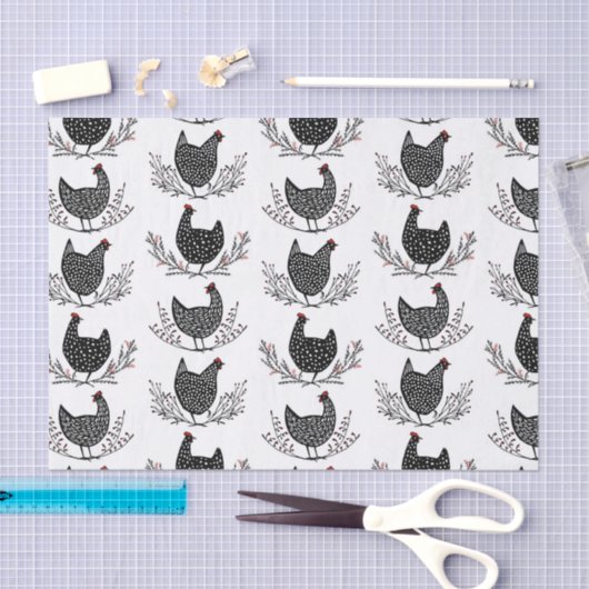 Seamless chicken pattern seidenpapier (Handwerk)