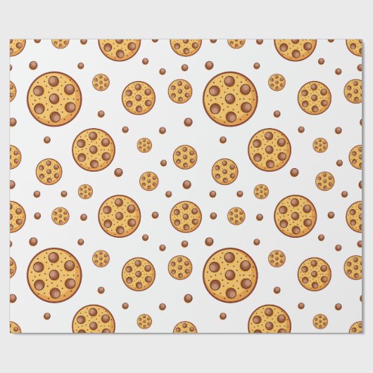 Seamless chocolate chip cookies pattern geschenkpapier (Flach)