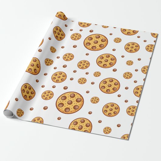 Seamless chocolate chip cookies pattern geschenkpapier (Ungerollt)