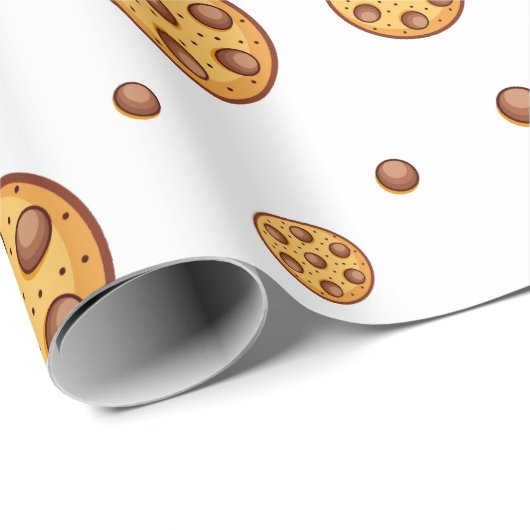 Seamless chocolate chip cookies pattern geschenkpapier (Rolleneckpunkt)