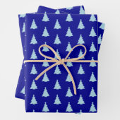 Seamless Christmas Tree on Blue Geschenkpapier Set (Beispiel)