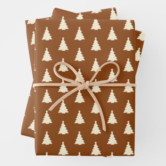 Seamless Christmas Tree on Brown Geschenkpapier Set (Beispiel)
