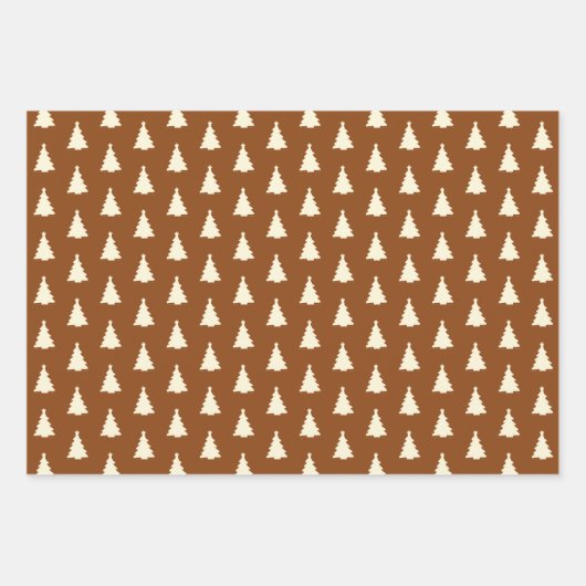 Seamless Christmas Tree on Brown Geschenkpapier Set (Vorderseite)