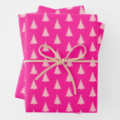 Seamless Christmas Tree on Pink Geschenkpapier Set (Beispiel)