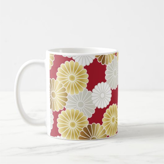 Seamless chrysanthemum pattern in the Japanese tra Kaffeetasse (Links)