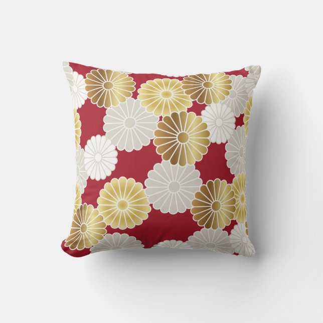 Seamless chrysanthemum pattern in the Japanese tra Kissen (Vorderseite)
