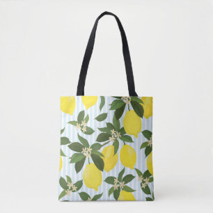 Seamless citrus vintage pattern on white backgroun tasche