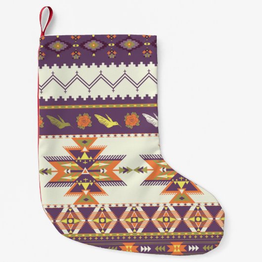 Seamless colorful aztec pattern kleiner weihnachtsstrumpf (Vorderseite)