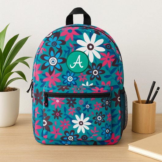 Seamless Colorful Flower Pattern – Bright Floral Bedruckter Rucksack