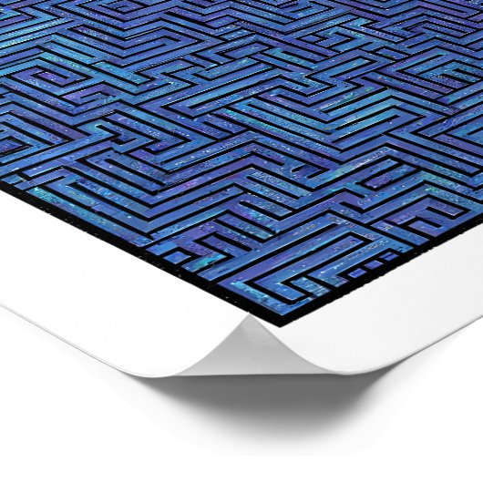 Seamless Cosmic Pattern: Labyrinthine Laser Grid 2 Poster (Ecke)
