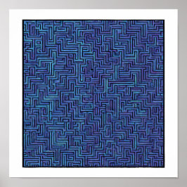 Seamless Cosmic Pattern: Labyrinthine Laser Grid 2 Poster