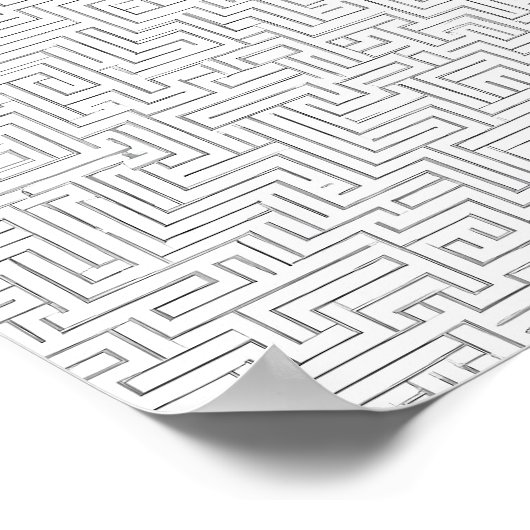 Seamless Cosmic Pattern: Labyrinthine Laser Grid Poster (Ecke)