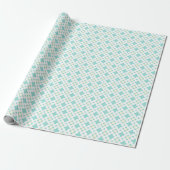 Seamless Cute Turquoise and Yellow Floral Geschenkpapier (Ungerollt)
