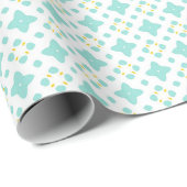 Seamless Cute Turquoise and Yellow Floral Geschenkpapier (Rolleneckpunkt)