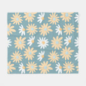 Seamless daisies pattern in small naive wild flowe fleecedecke (Vorderseite (Horizontal))