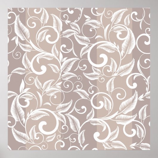 Seamless damask pattern. Vintage ornament. pattern Poster (Vorne)