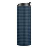 Seamless Dark Blue & Gray Gingham Rustic Pattern Thermosbecher (Nach links gedreht)