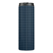 Seamless Dark Blue & Gray Gingham Rustic Pattern Thermosbecher (Rückseite)