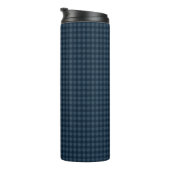Seamless Dark Blue & Gray Gingham Rustic Pattern Thermosbecher (Nach rechts gedreht)