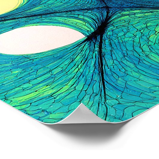 Seamless Electric Flow White Background Pattern Poster (Ecke)