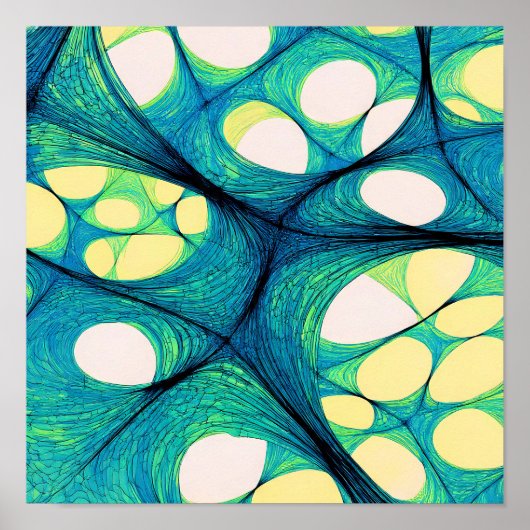 Seamless Electric Flow White Background Pattern Poster (Vorne)