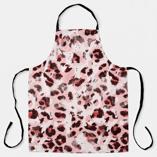 Seamless Endless Hand Drawn Watercolor Leopard Ani Schürze (Vorderseite)