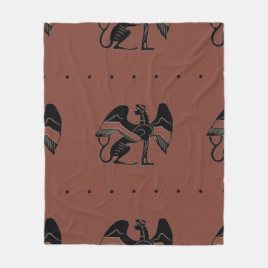 Seamless ethnic pattern with fantastic winged sphi fleecedecke (Vorderseite)