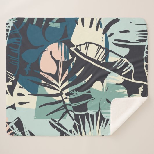 Seamless exotic pattern with tropical plants and a sherpadecke (Vorderseite (Horizontal))