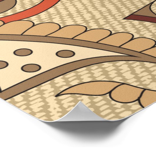 seamless fantastic floral pattern on background poster (Ecke)