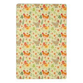 Seamless Farm Hühnchen und Blumenmuster Mini Klemmbrett (Rückseite)