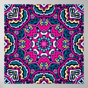 Seamless Festive Boho Mandala Poster