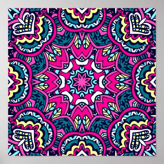 Seamless Festive Boho Mandala Poster (Vorne)