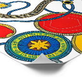 Seamless Flat Color Jewels Fabric and Paper Poster (Ecke)