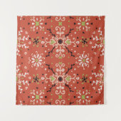 Seamless floral pattern folk colorful flowers and  wandteppich (Vorderseite (Horizontal))