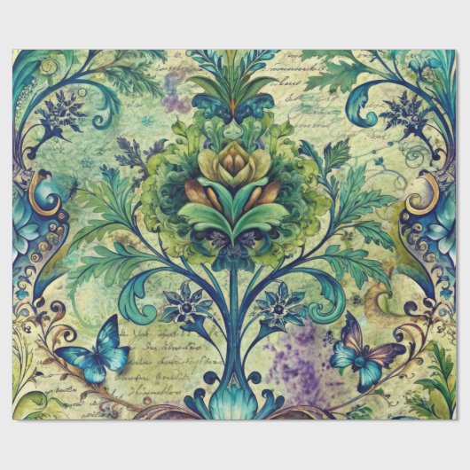 Seamless Floral Pattern Furniture Decoupage Paper Geschenkpapier (Flach)