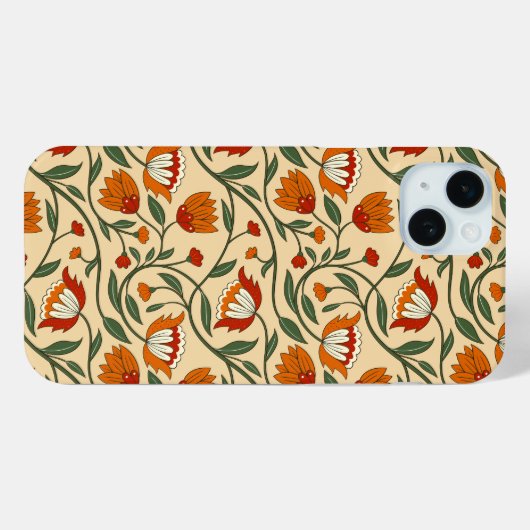 Seamless floral pattern in beige background Case-Mate iPhone hülle (Rückseite (Horizontal))