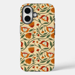 Seamless floral pattern in beige background iPhone 16 hülle