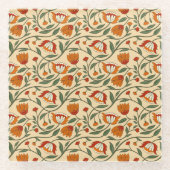 Seamless floral pattern in beige background glasuntersetzer (Vorderseite)