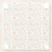 Seamless floral pattern in beige background glasuntersetzer (Rückseite)